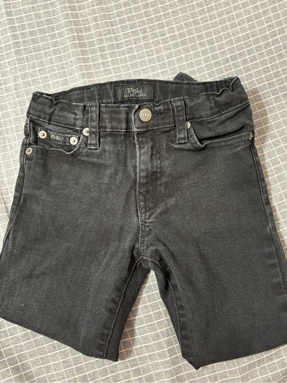 Ralph Lauren Black Denim Jeans with Branded Button